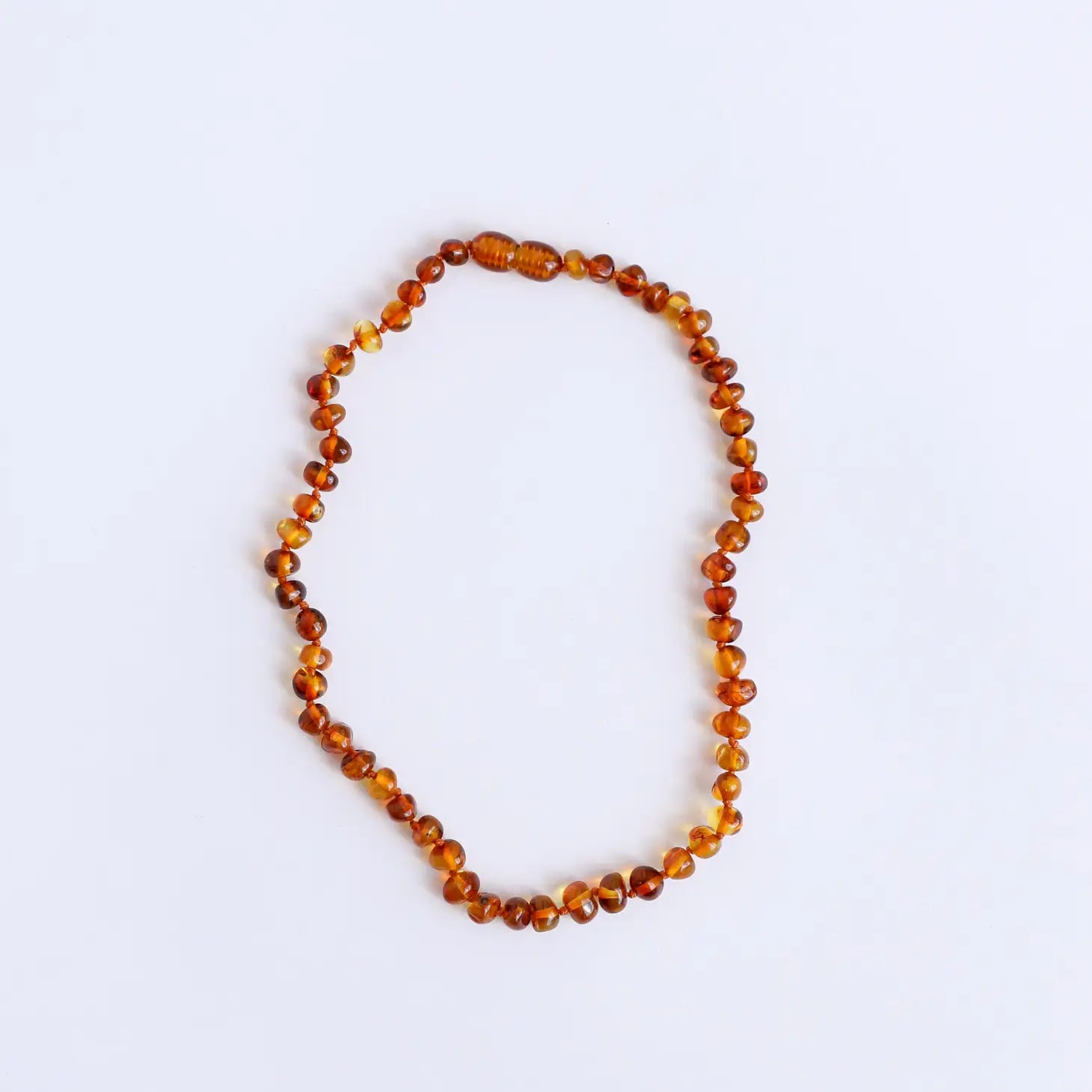 Baltic Sea Amber Necklace Polished Cognac
