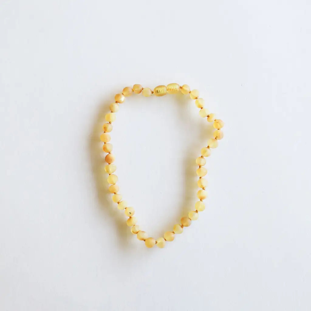 Raw honey amber teething 2025 necklace